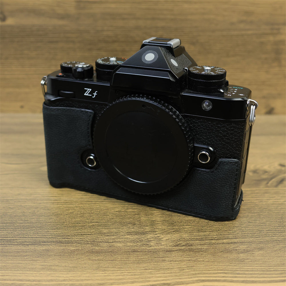For Nikon Z f Genuine Cow Leather Protective Bottom Case Half Camera Cover with Battery Opening For Nikon Z f Genuine Cow Leather Protective Bottom Case Half Camera Cover with Battery Opening